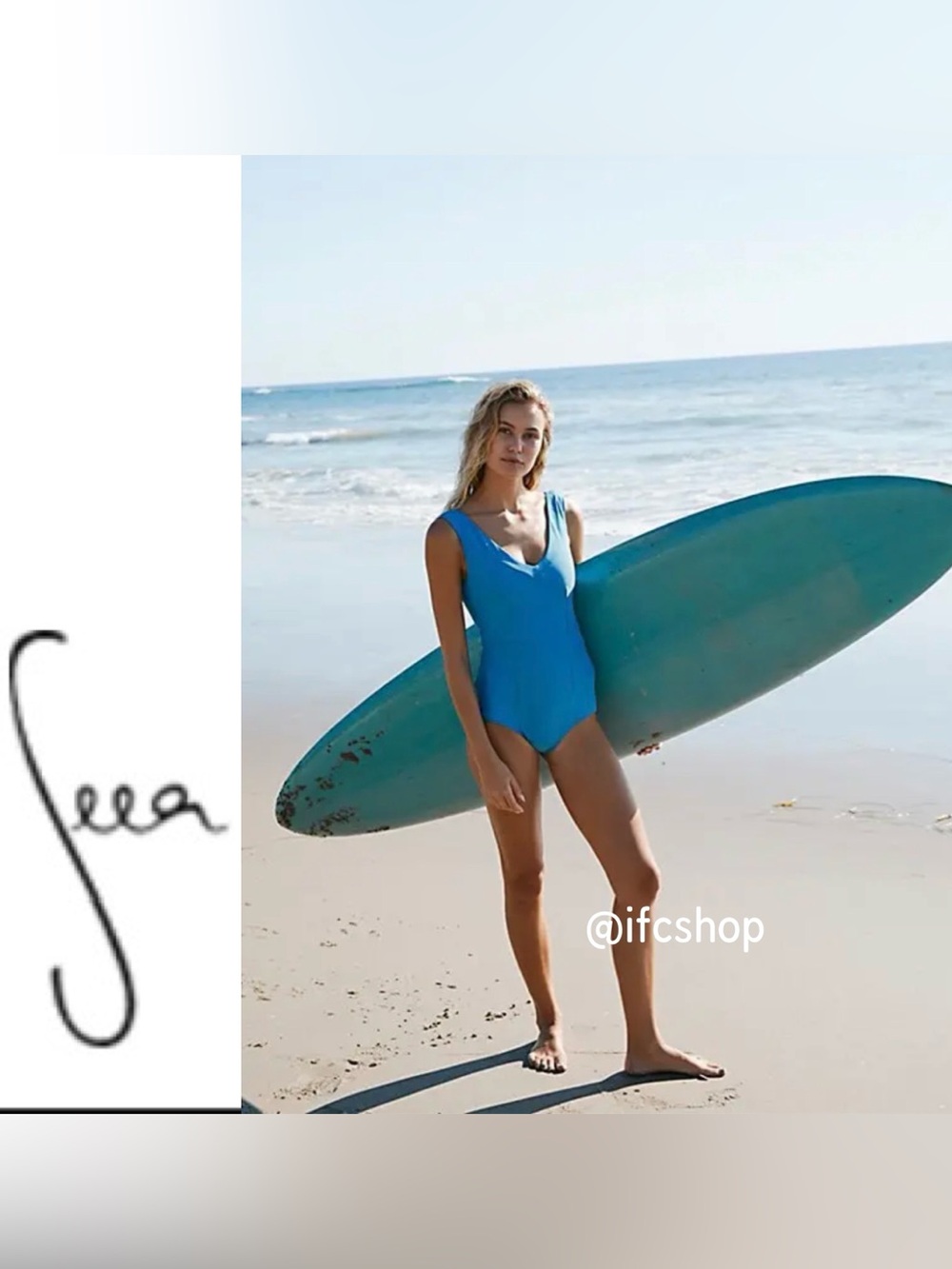 Seea Frida One-Piece Surf Suit in Maui Blue S